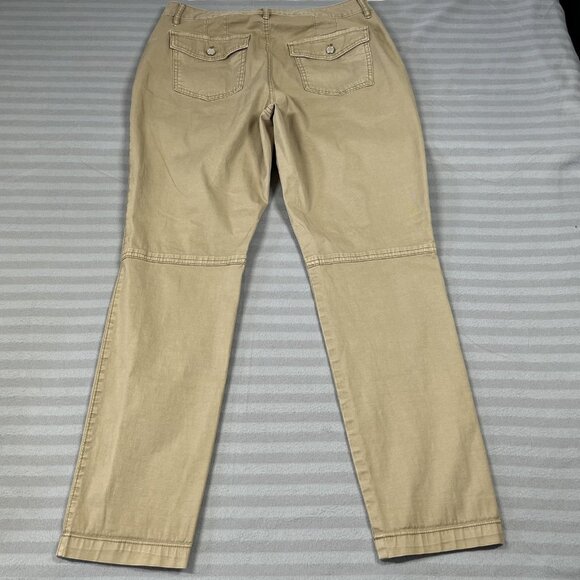 WHBM The Pret-A-Jet Pants Womens 10 Long Khaki High-Rise Utility Straight Leg - Picture 10 of 13